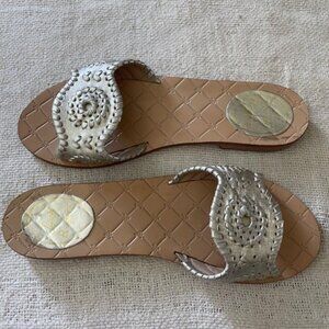 Jack Rogers Genuine Leather Silver Sandals 6.5